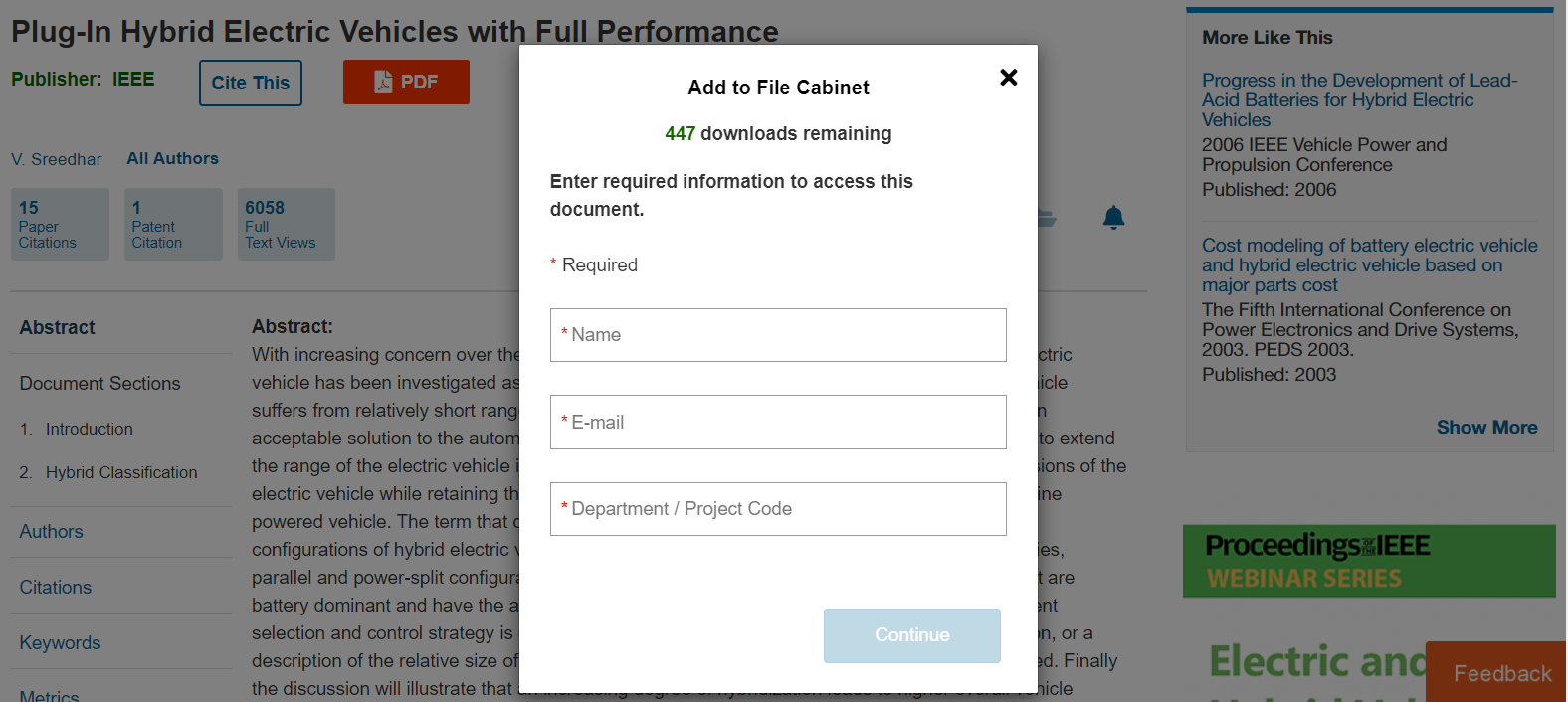 File Cabinet sign in modal