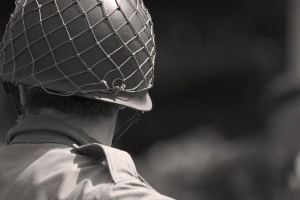 Back of a soldier's helmet