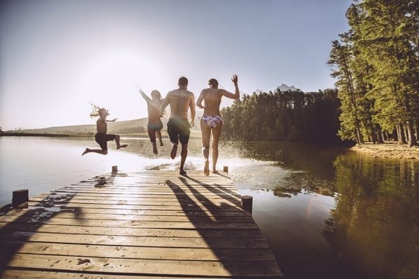 Summer lake jump