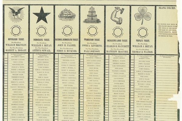 1896 Presidential Ballot