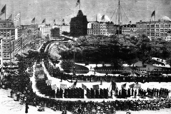 First United States Labor Day Parade 1882, Union Square