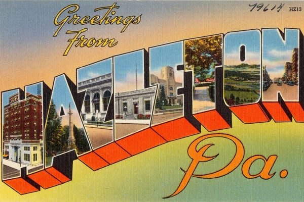 Hazelton PA postcard