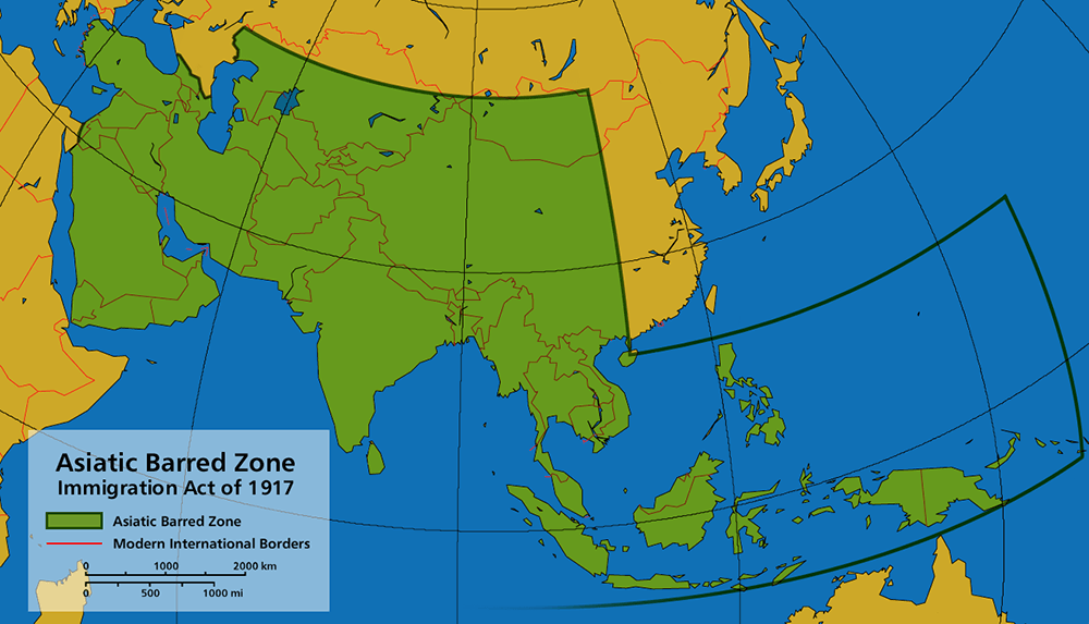 Asiatic Barred Zone of 1917