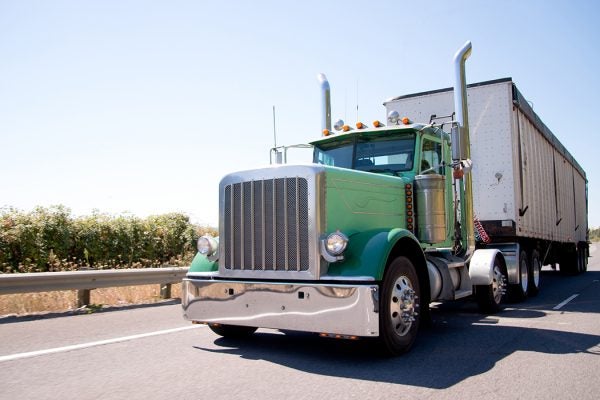 green semi truck