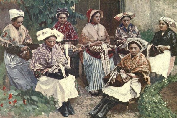 Victorian-era lacemakers