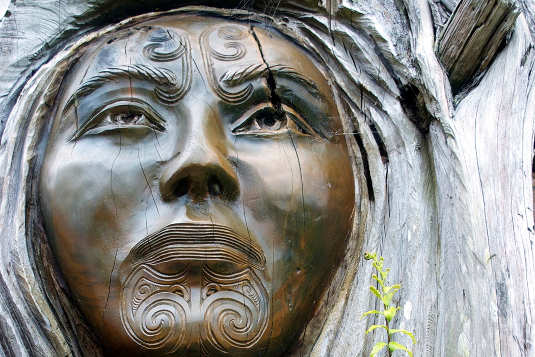 Nelson, New Zealand - March 05, 2012. Close-Up of Iconic Papa & Rangi Sculpture at Arts Unique, next to the enterance to the Abel Tasman National Park, Marahau, Tasman Region, New Zealand.