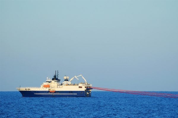 A seismic survey vessel