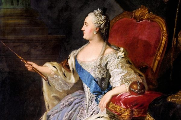 Profile portrait of Catherine II by Fedor Rokotov (1763)