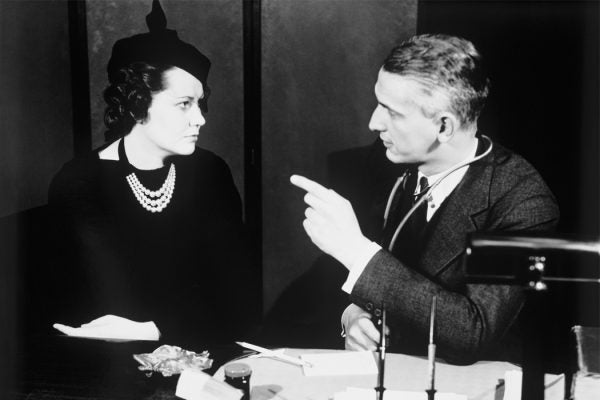 A doctor talking to a female patient