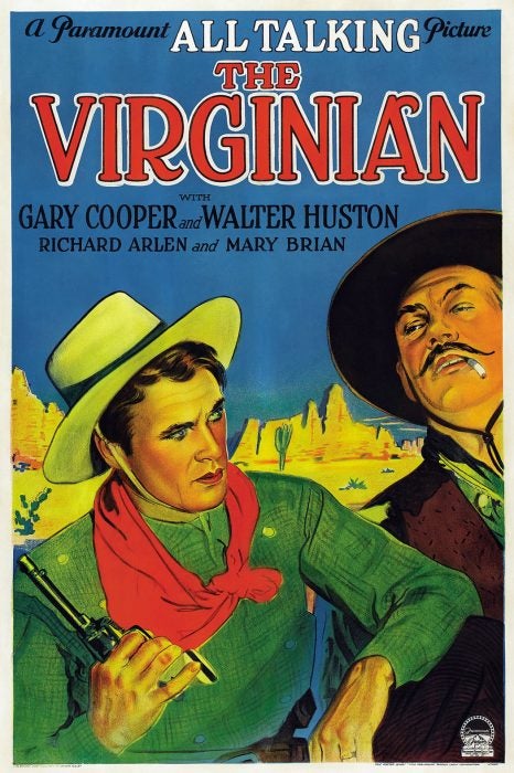 Film poster for The Virginian, a 1929 Western