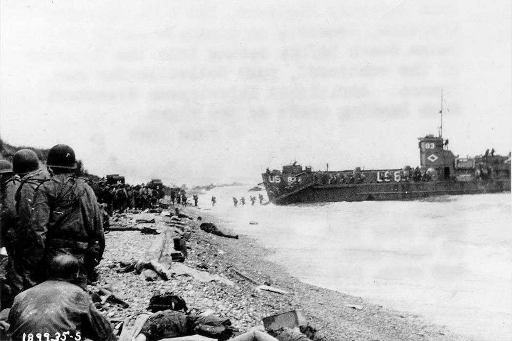 American assault troops at Omaha Beach