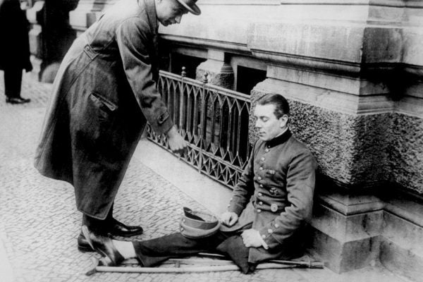 A disabled war veteran in Berlin, 1923