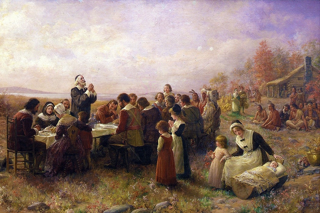 "The First Thanksgiving at Plymouth" (1914) By Jennie A. Brownscombe