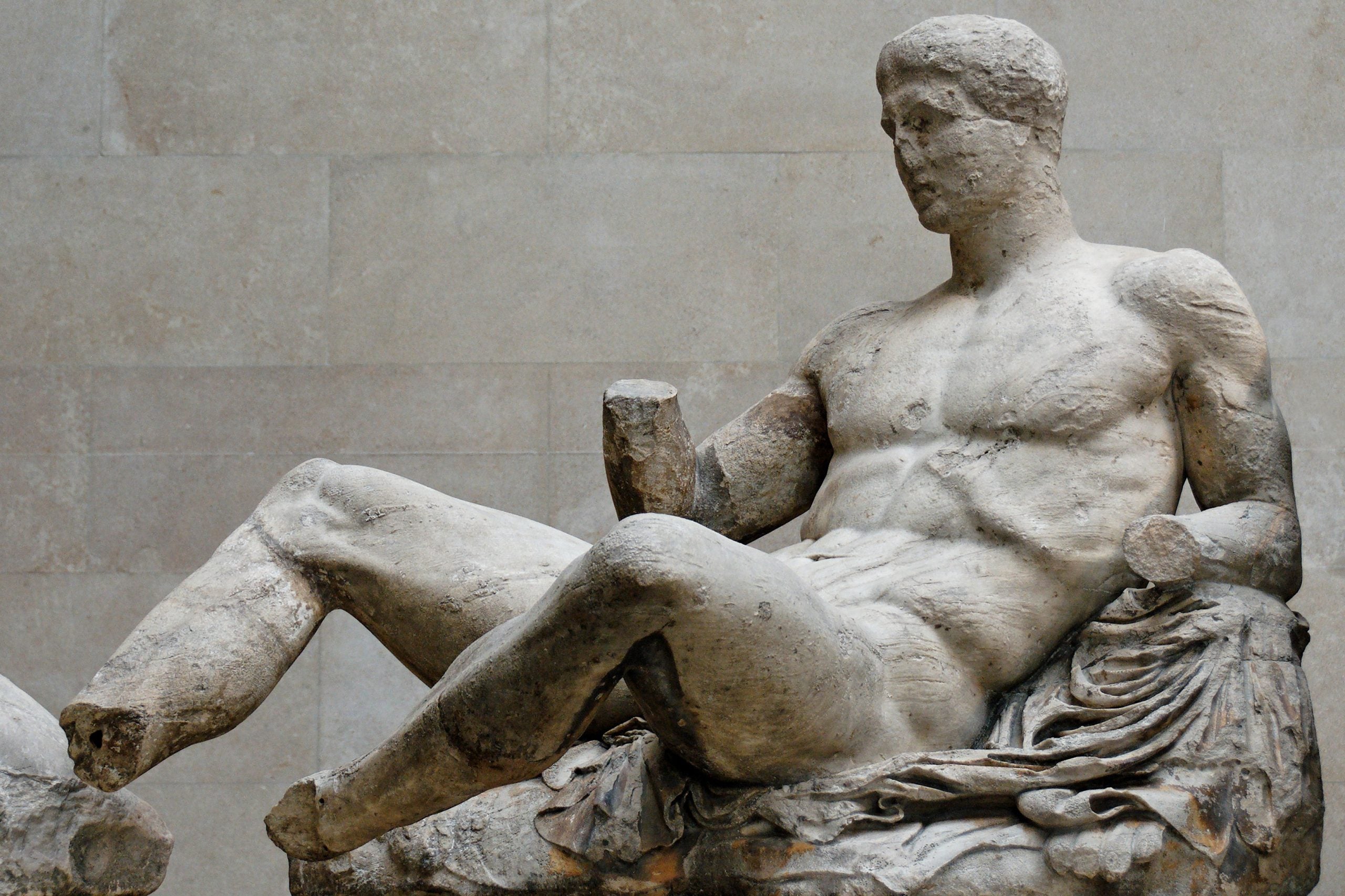 Reclining Dionysos, from Parthenon east pediment, ca. 447–433 BC.