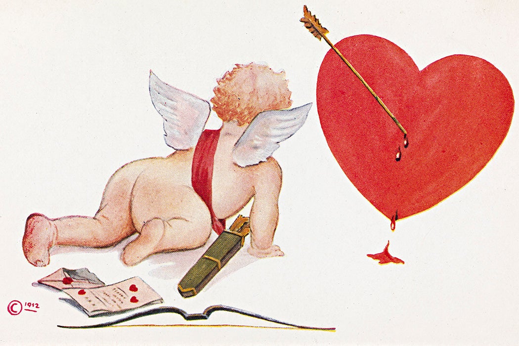 A Valentine's Day card from 1912 depicting Cupid