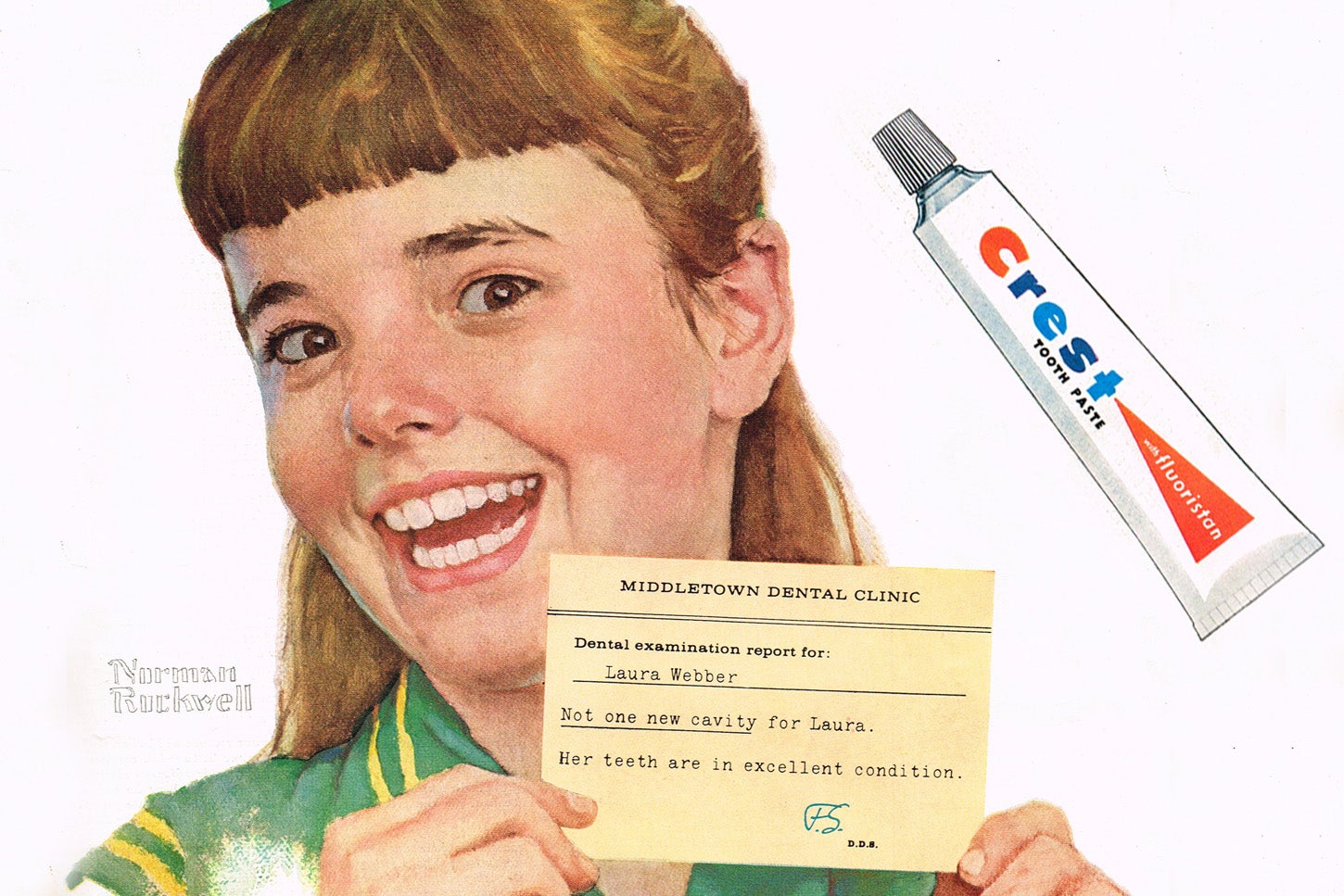 A vintage ad for Crest toothpaste