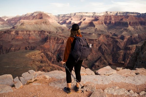 A woman hiking in the Southwest