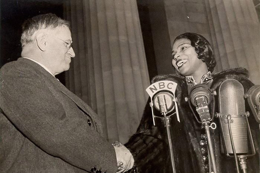 Marian Anderson with Harold L. Ickes (Secretary of the Interior)