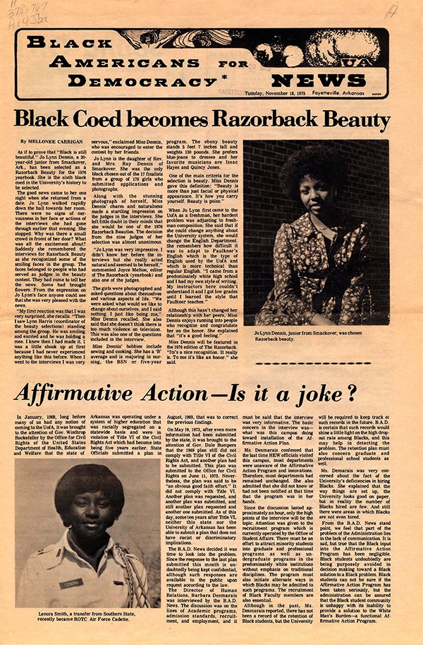 An issue of Black Americans for Democracy News, November 18, 1975