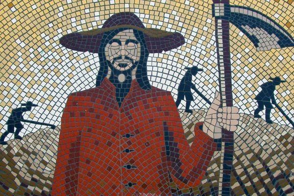 A mosaic along the Surrey Diggers Trail, Cobham UK