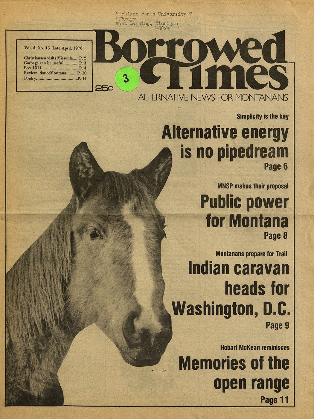 Borrowed Times Alternative News for Montanans