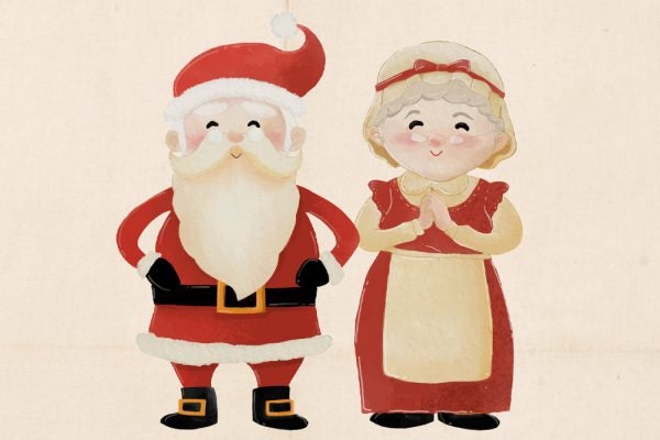 Santa Claus and Mrs. Claus