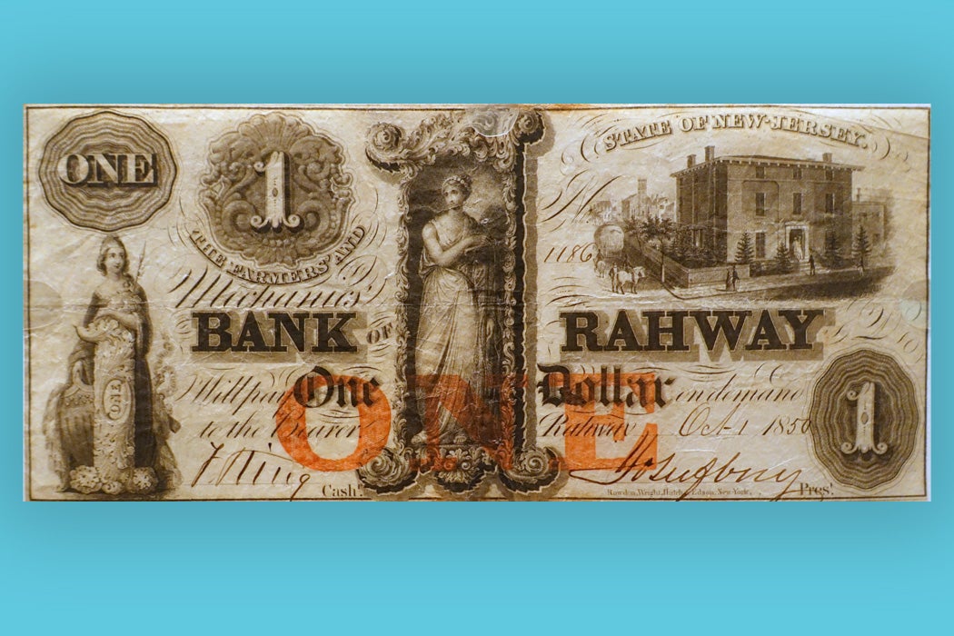 1 Dollar, Farmers' and Mechanics' Bank of Rahway, New Jersey, 1850