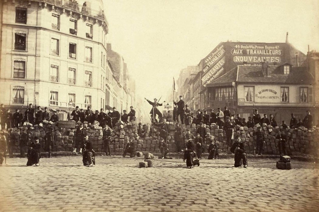 A barricade in the Paris Commune, March 18, 1871