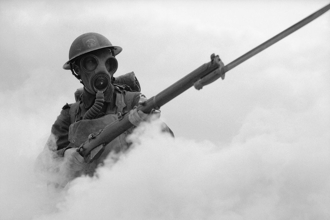 A British soldier training in 1941