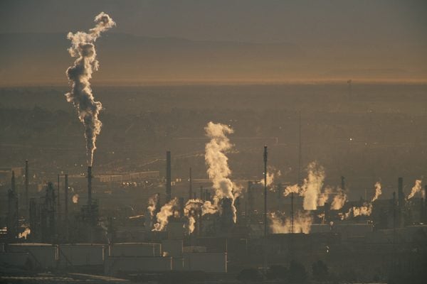 Pollution Rising from Factories in Ciudad Juarez, Mexico