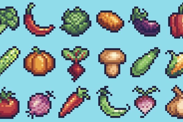 Digitally pixelated farm produce