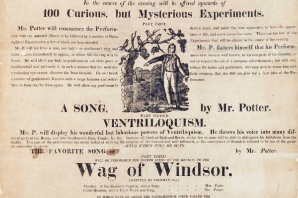 An advertisement for a performance by Richard Potter