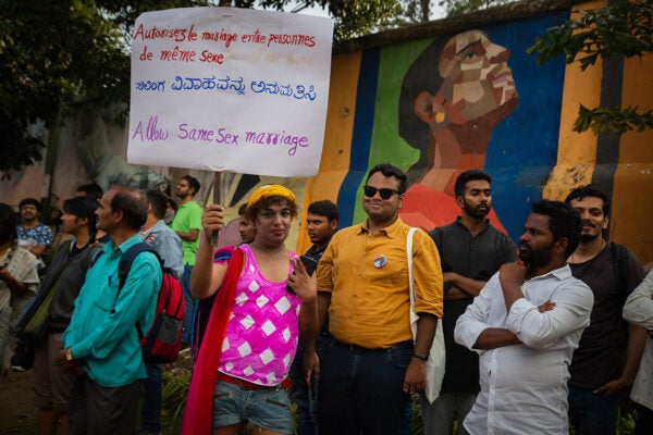 Revellers participate in the annual LGBTQIA+ Pride Parade on November 27, 2022 in Bengaluru, India.