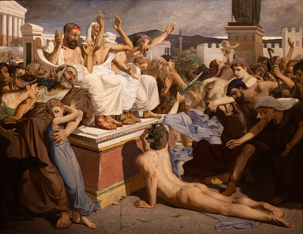 A depiction of Pheidippides in Le Soldat de Marathon by Luc-Olivier Merson, 1869