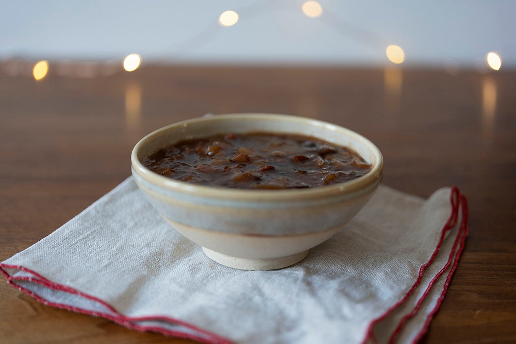 A bowl of fruit soup