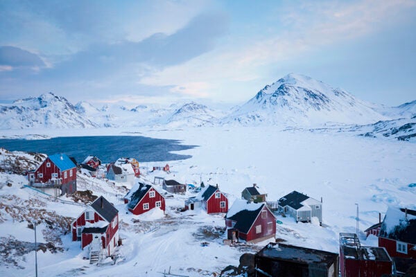 Greenland village of Kulusuk in winter