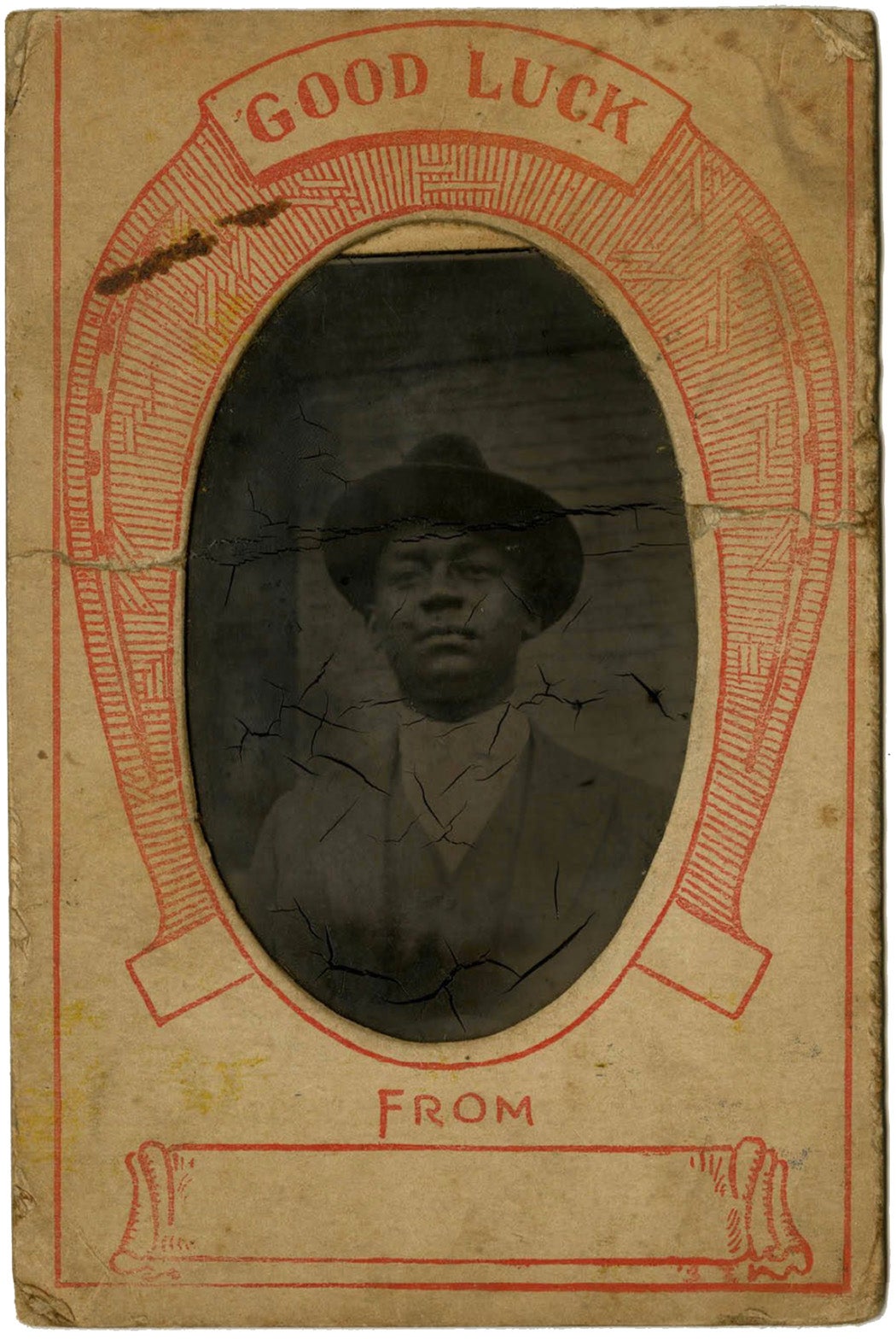 Tintype Photograph of Unidentified Man with Cardboard Housing