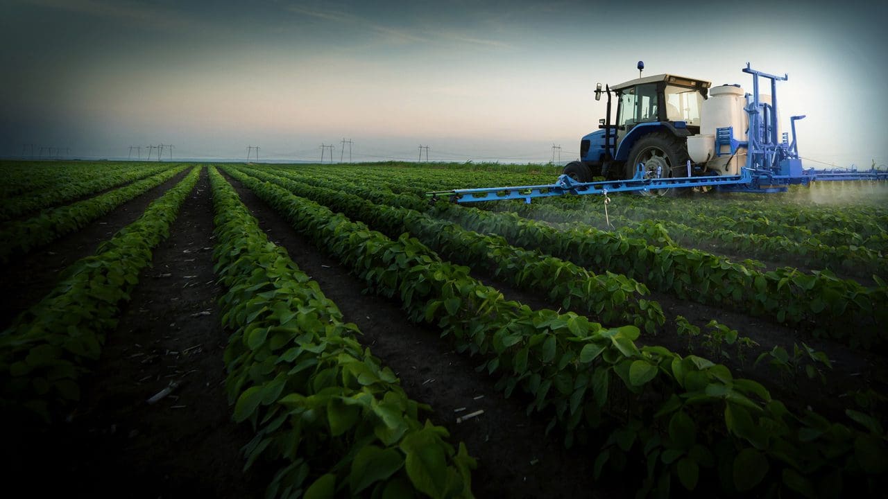 Tractor in a field.