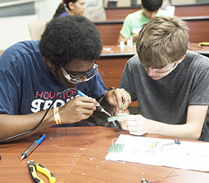 Group project work at the TryEngineering Summer Institute.