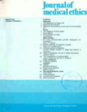 Journal of Medical Ethics: 3 (1)