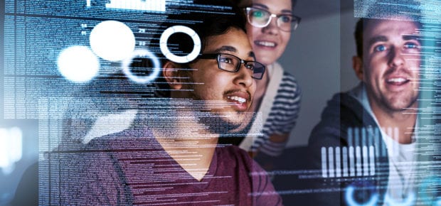 people looking at computer screen