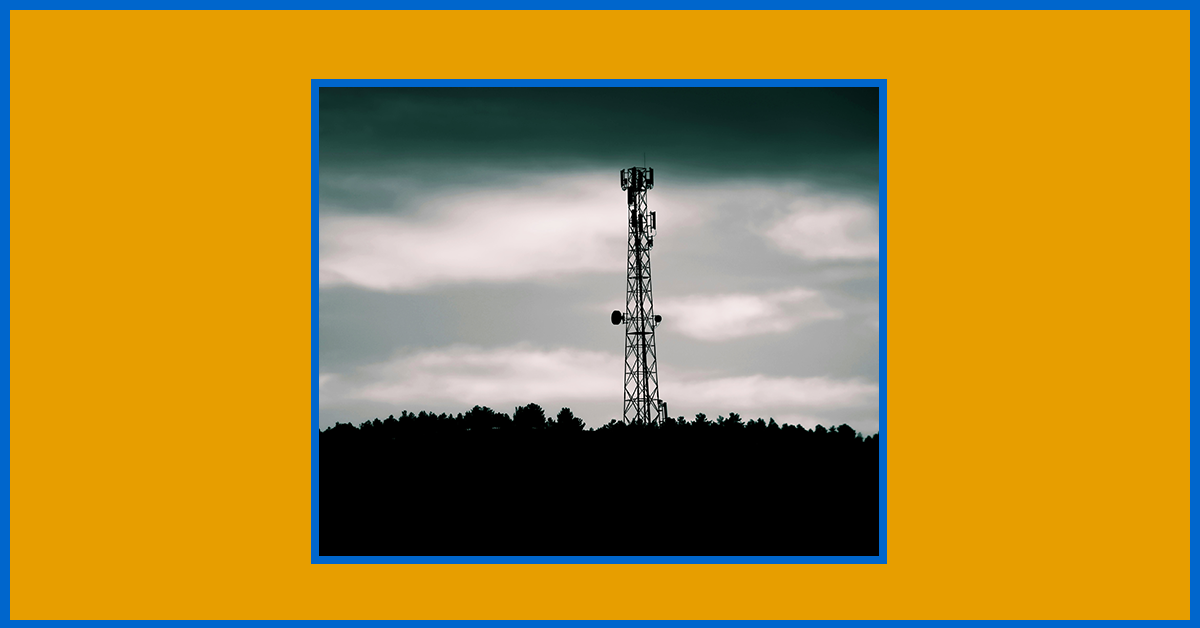 photo of a telecommunications tower.