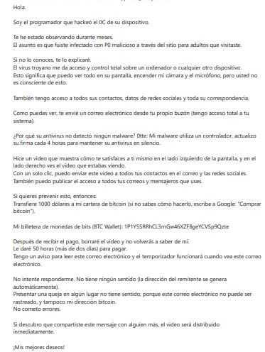 Intento de esatfas por correo mediante promociones