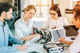 Group of engineers in a lab.