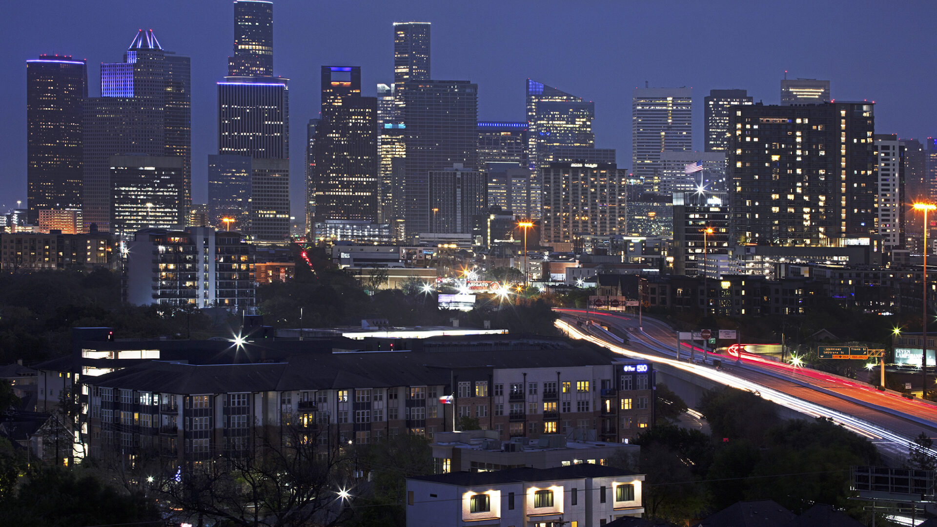 Downtown Houston Texas Skyline at just after sunset